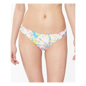 JESSICA SIMPSON Women's Yellow Stretch Side-Shirred Hipster Swimsuit Bottom L